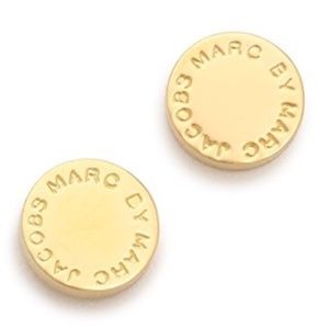 Marc by Marc Jacobs Goldtone Logo Stud Earrings